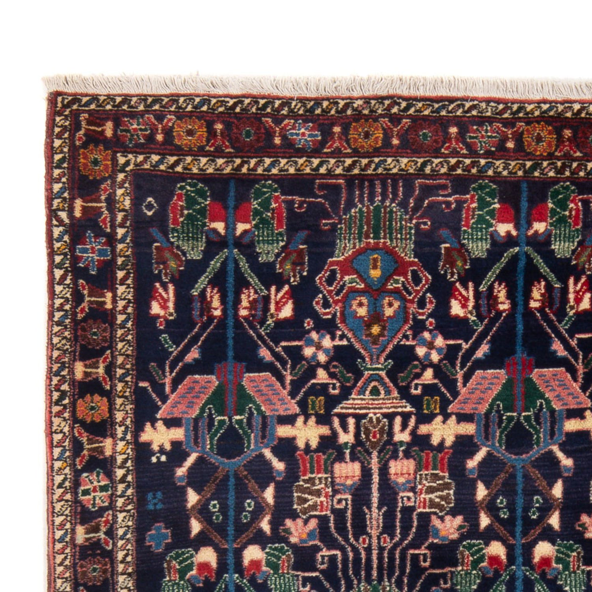Persisk tæppe - Nomadisk - 210 x 148 cm - mørkeblå