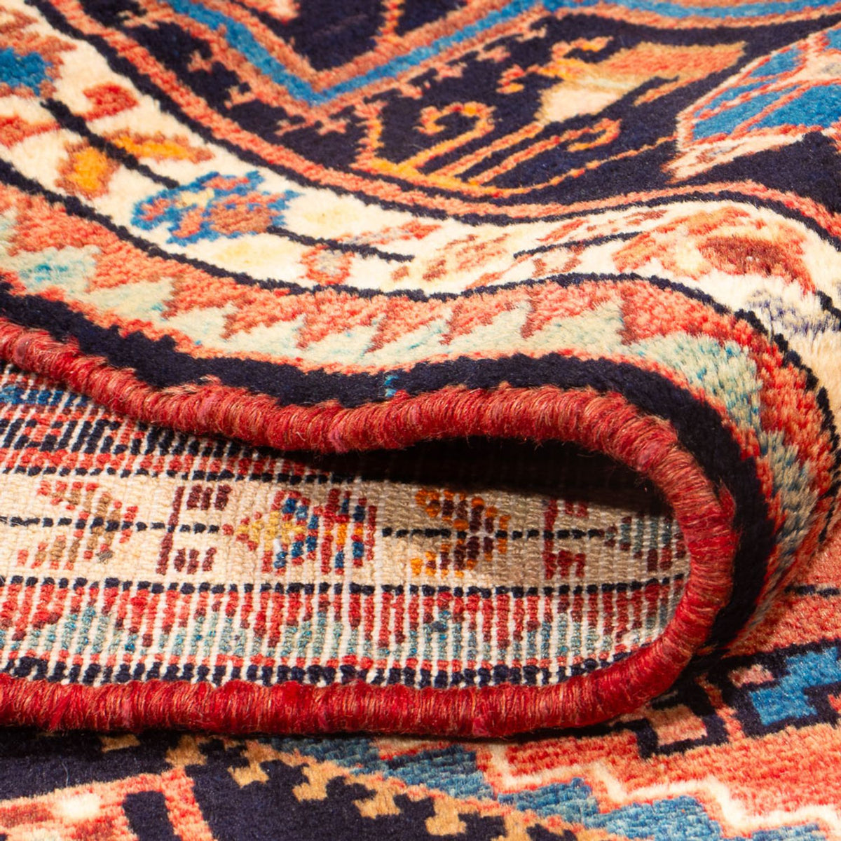 Persisk tæppe - Nomadisk - 224 x 132 cm - lysrød