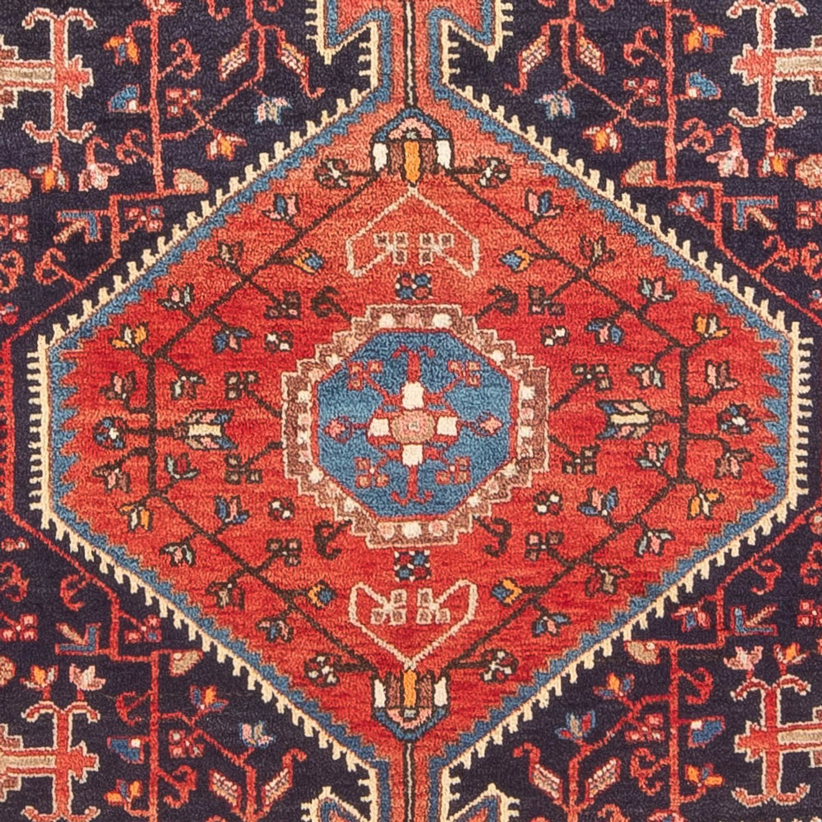 Persisk tæppe - Nomadisk - 225 x 138 cm - lysrød