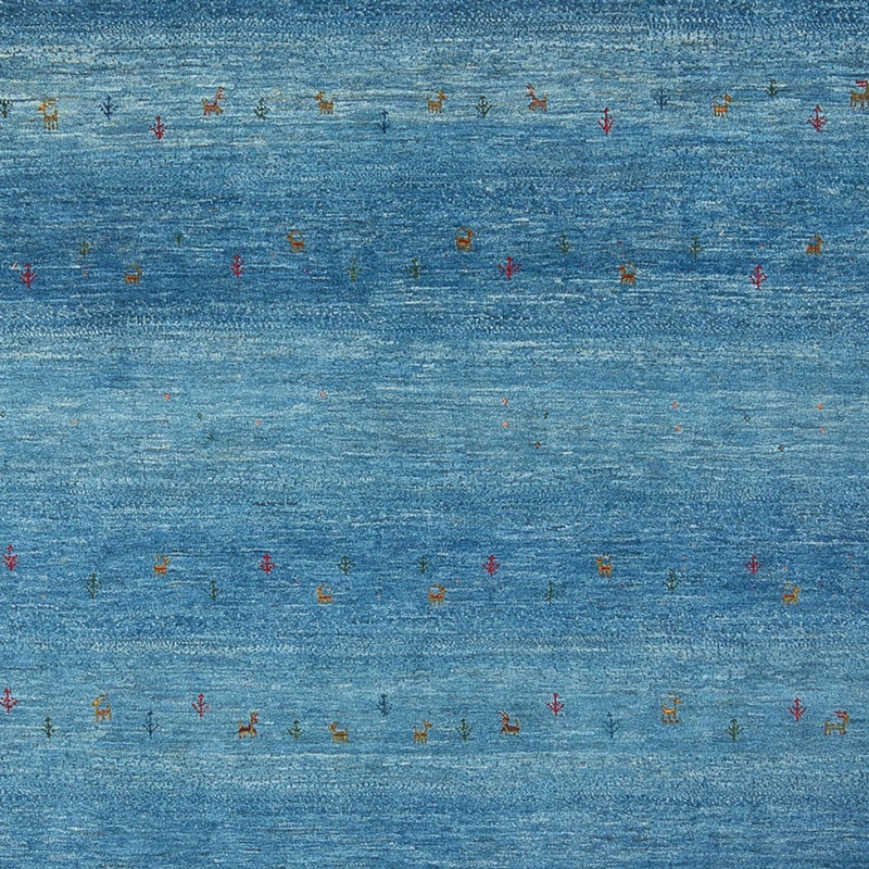 Gabbeh Tæppe - Loribaft Persisk - 300 x 214 cm - havblå