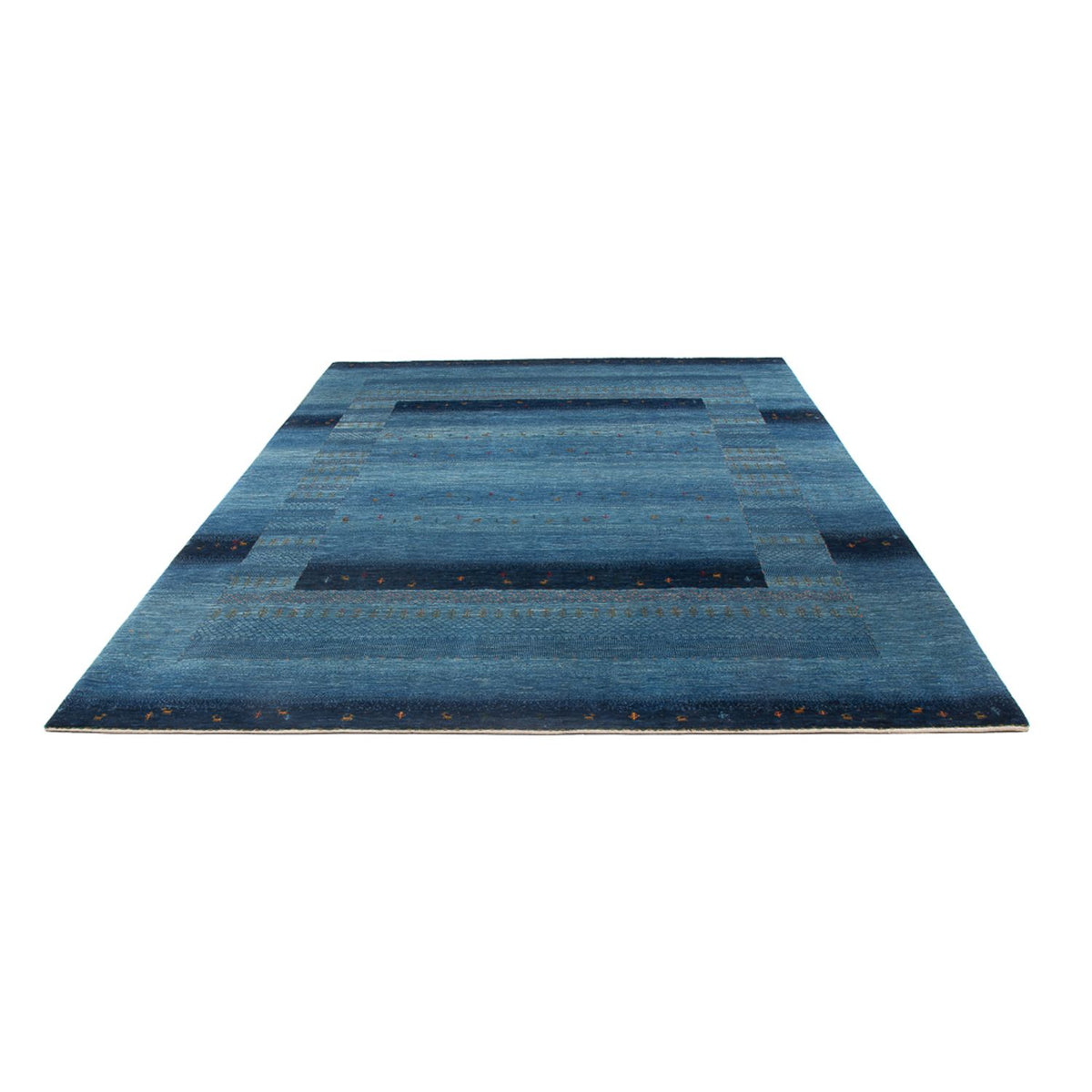 Gabbeh Tæppe - Loribaft Persisk - 300 x 214 cm - havblå
