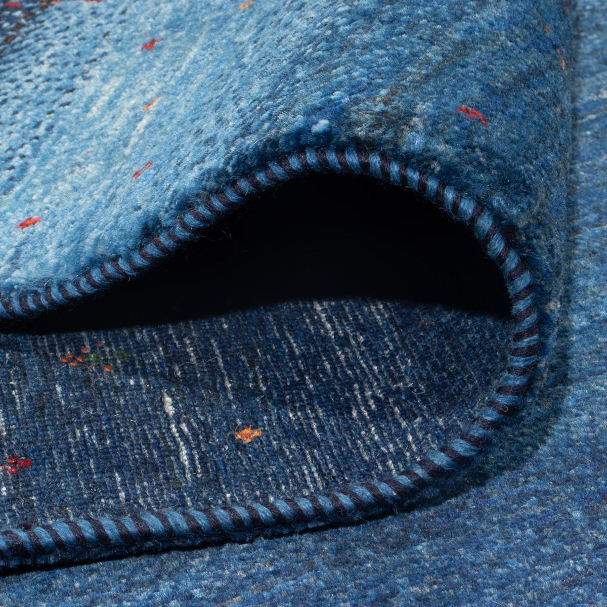 Gabbeh Tæppe - Loribaft Persisk - 331 x 222 cm - havblå