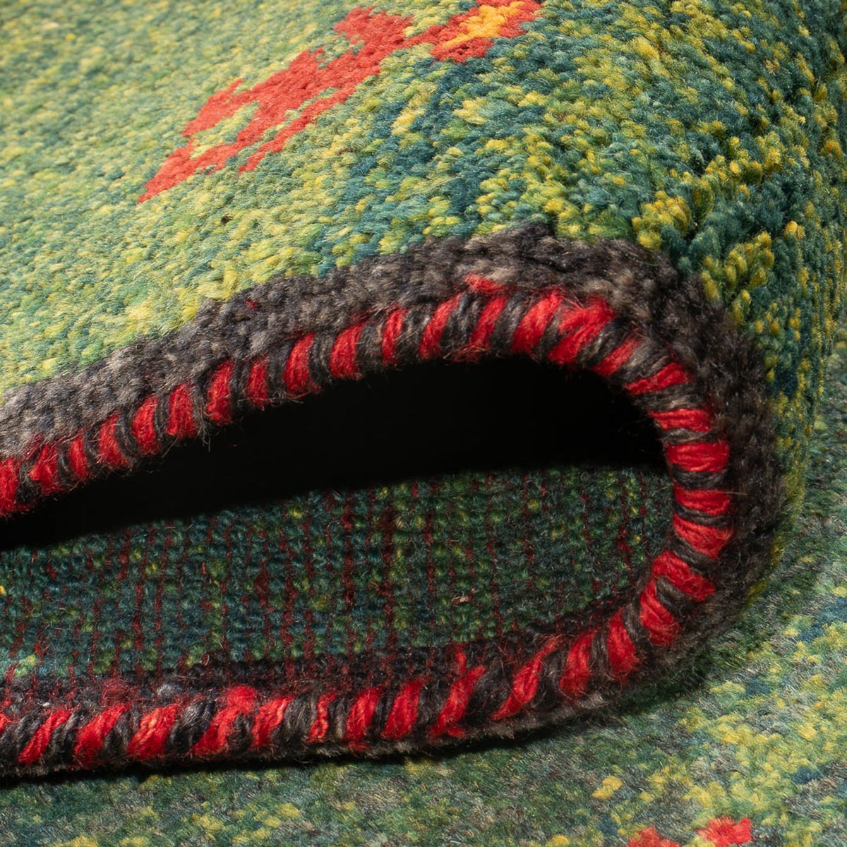 Løber Gabbeh-tæppe - Persisk - 270 x 75 cm - mørkegrøn