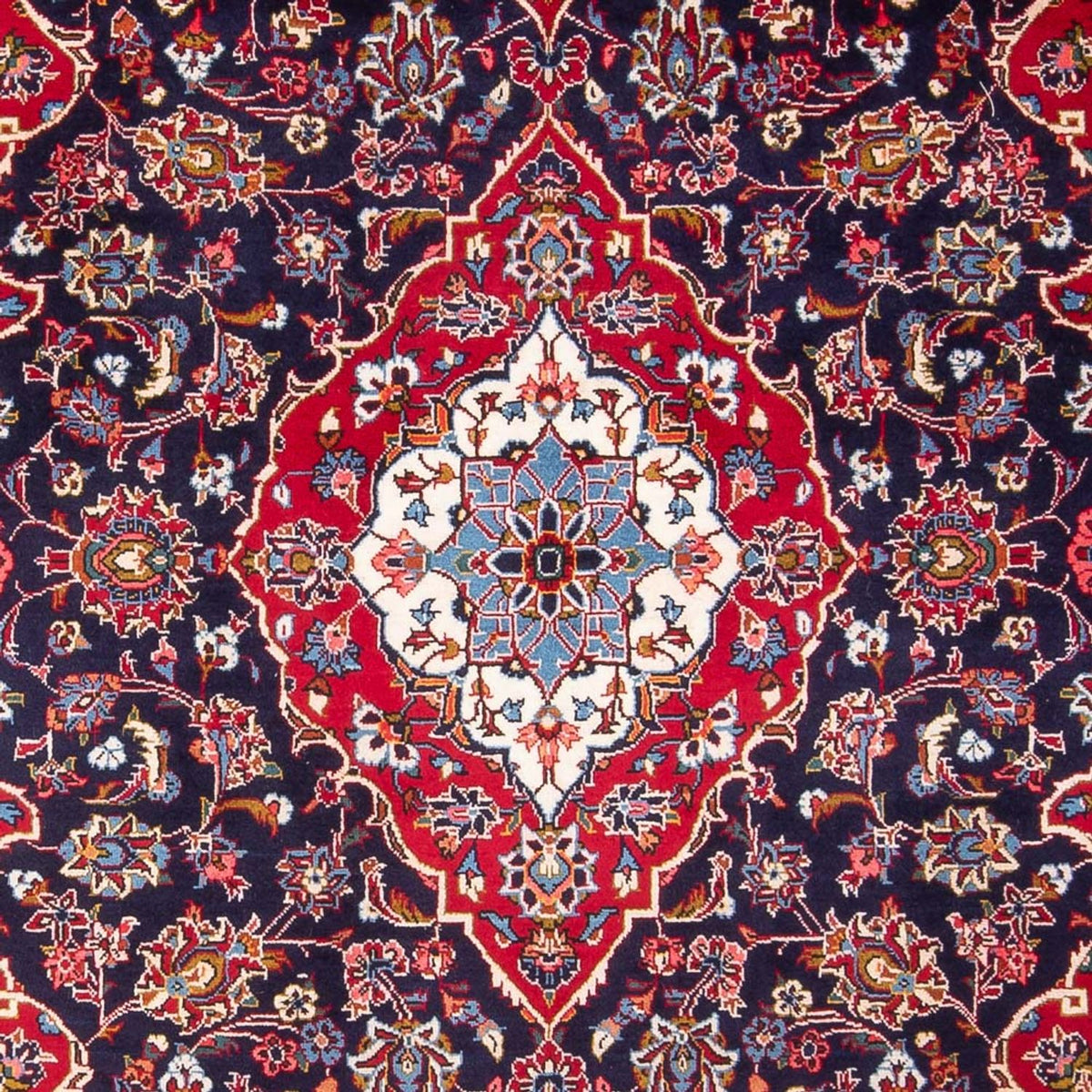 Persisk tæppe - Keshan - 300 x 200 cm - mørkeblå