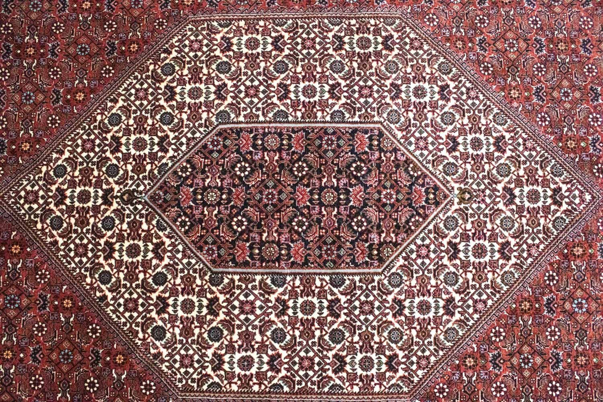 Persisk tæppe - Bijar - 291 x 205 cm - rød