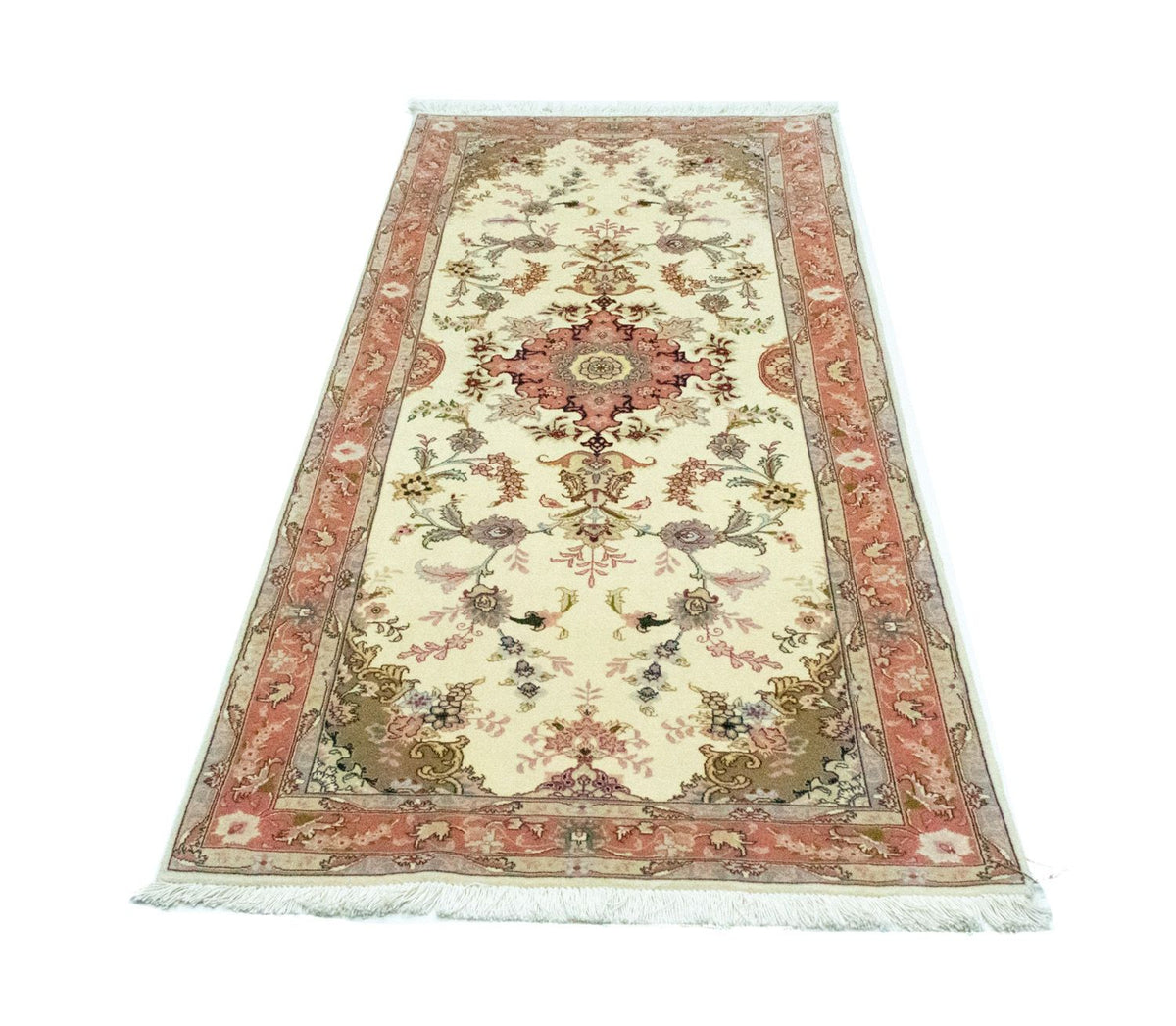 Løber Persisk tæppe - Tabriz - Royal - 199 x 85 cm - beige