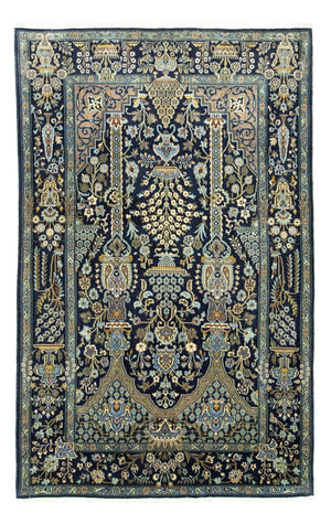 Persisk tæppe - Tabriz - 222 x 140 cm - blå