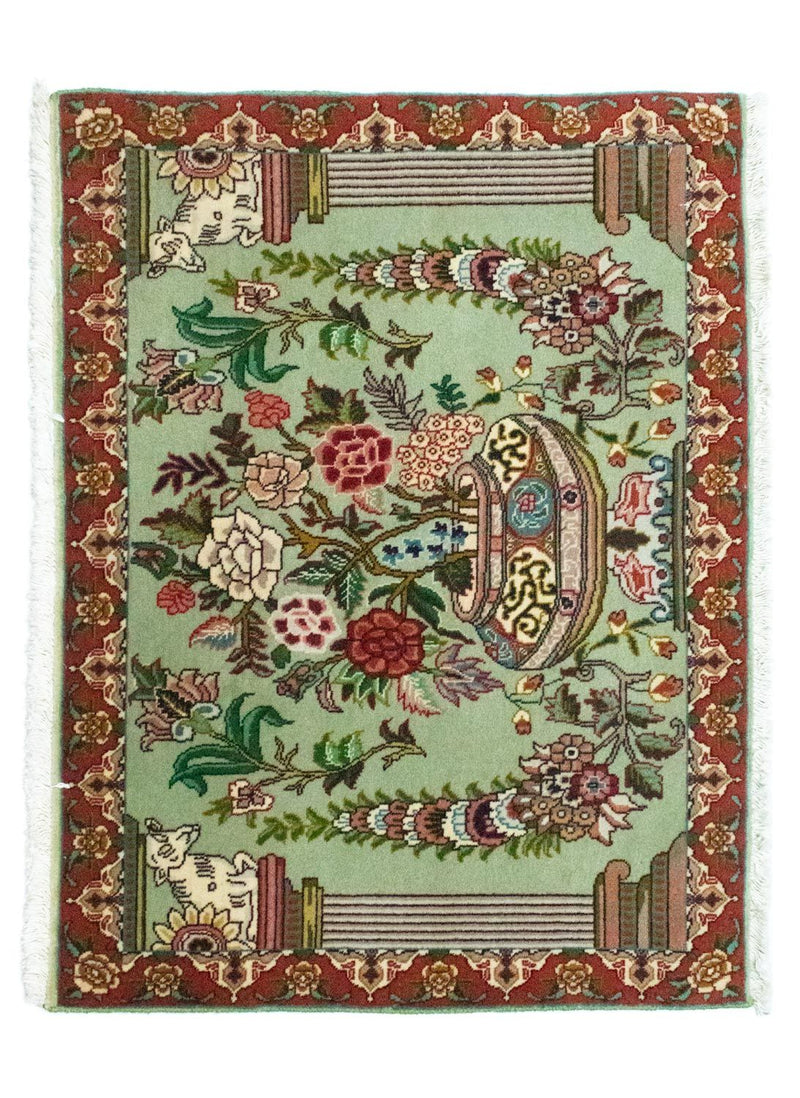 Persisk tæppe - Tabriz - Royal - 83 x 62 cm - grøn