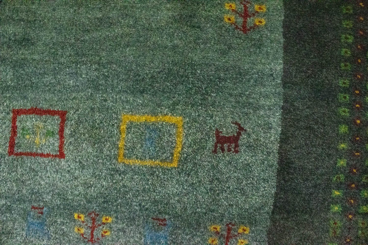 Gabbeh-tæppe - Persisk - 195 x 142 cm - grå