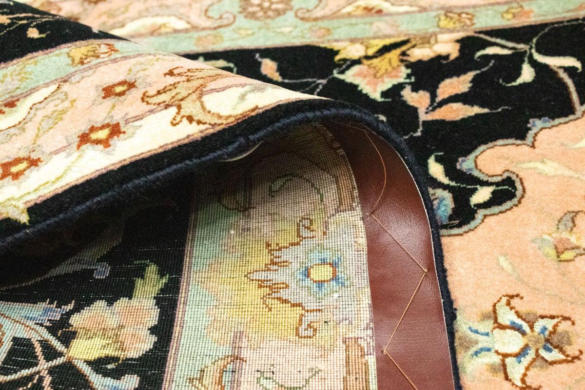 Løber Persisk tæppe - Tabriz - Royal - 294 x 85 cm - sort