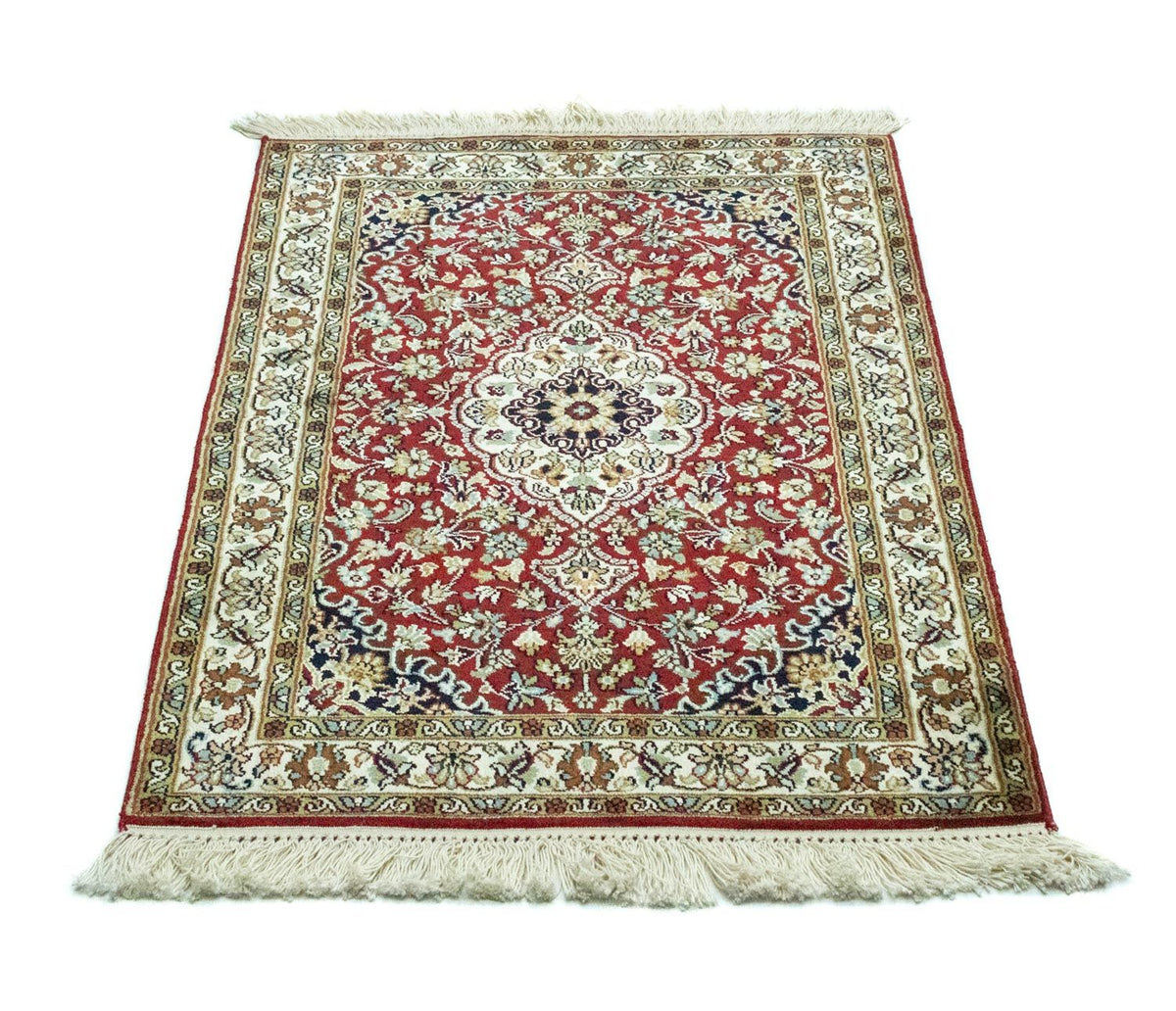 Silketæppe - Kashmir Silk - 95 x 63 cm - rød