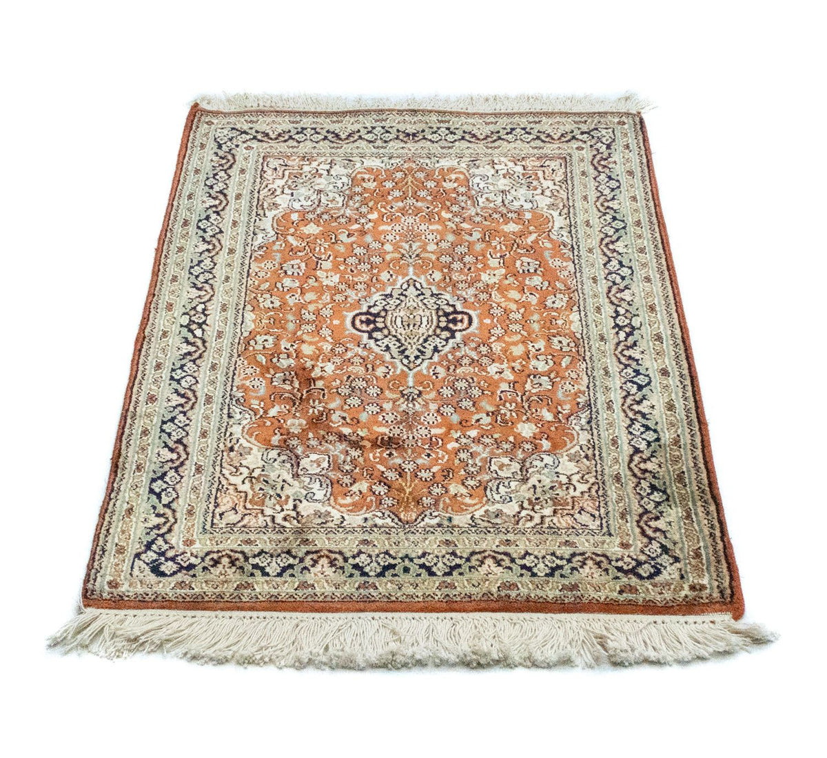 Silketæppe - Kashmir Silk - 94 x 63 cm - rust