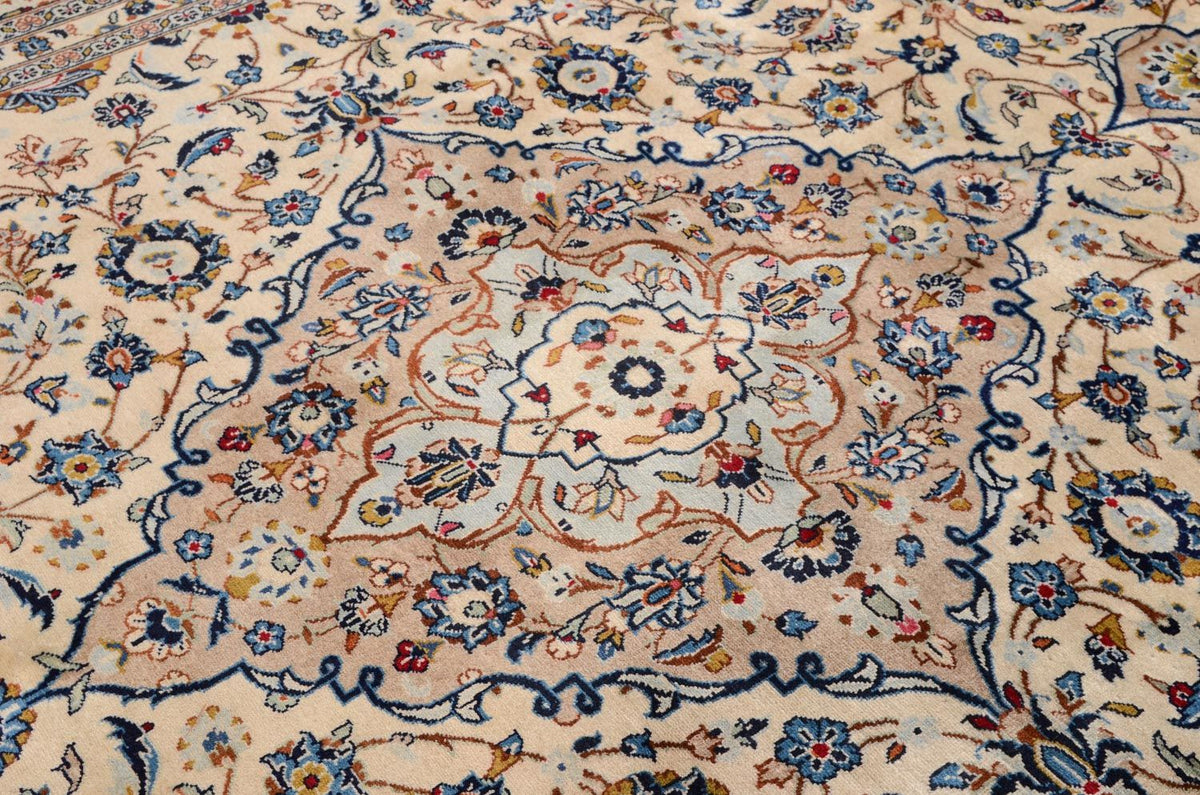Persisk tæppe - Keshan - 379 x 241 cm - beige
