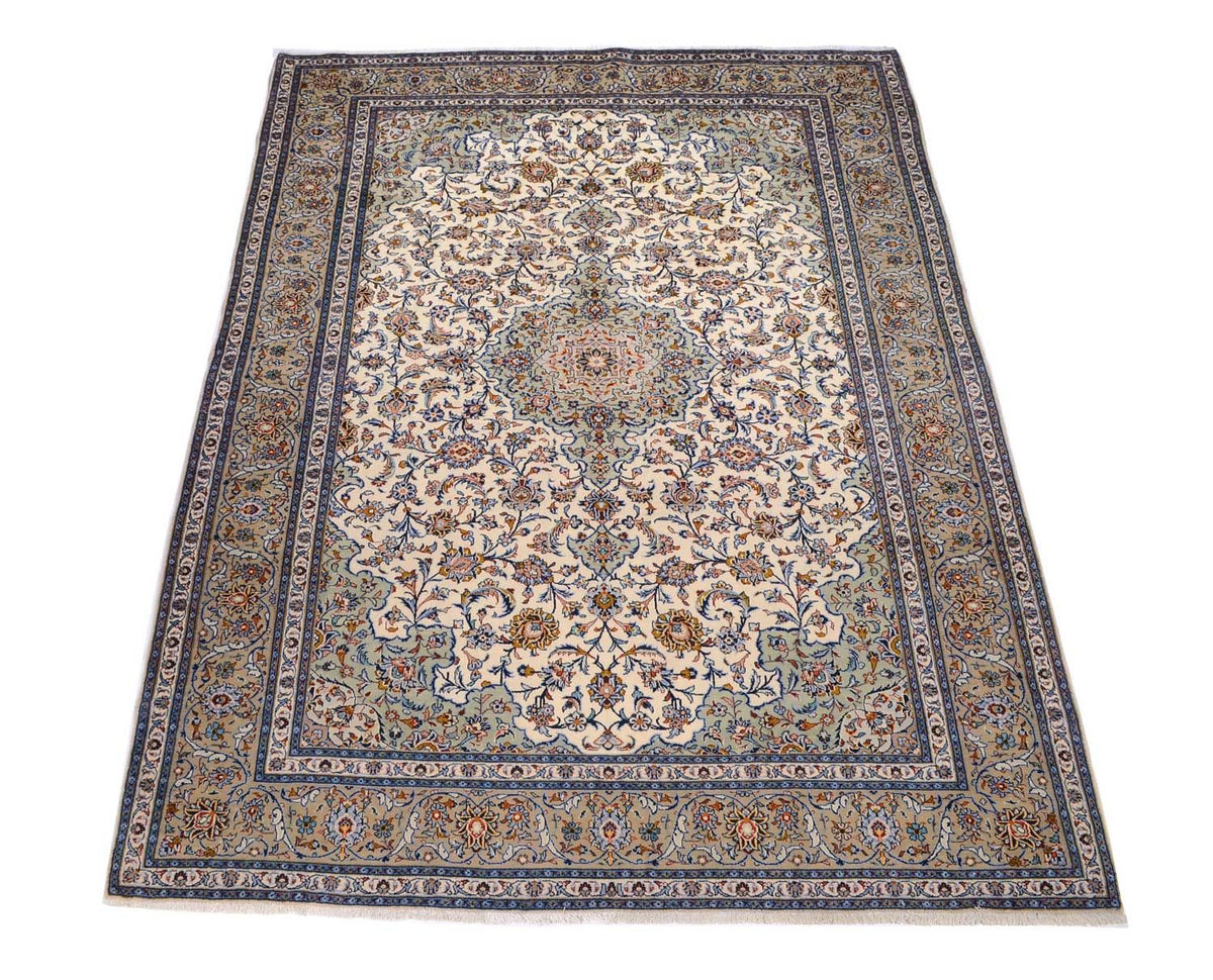 Persisk tæppe - Keshan - 398 x 300 cm - beige