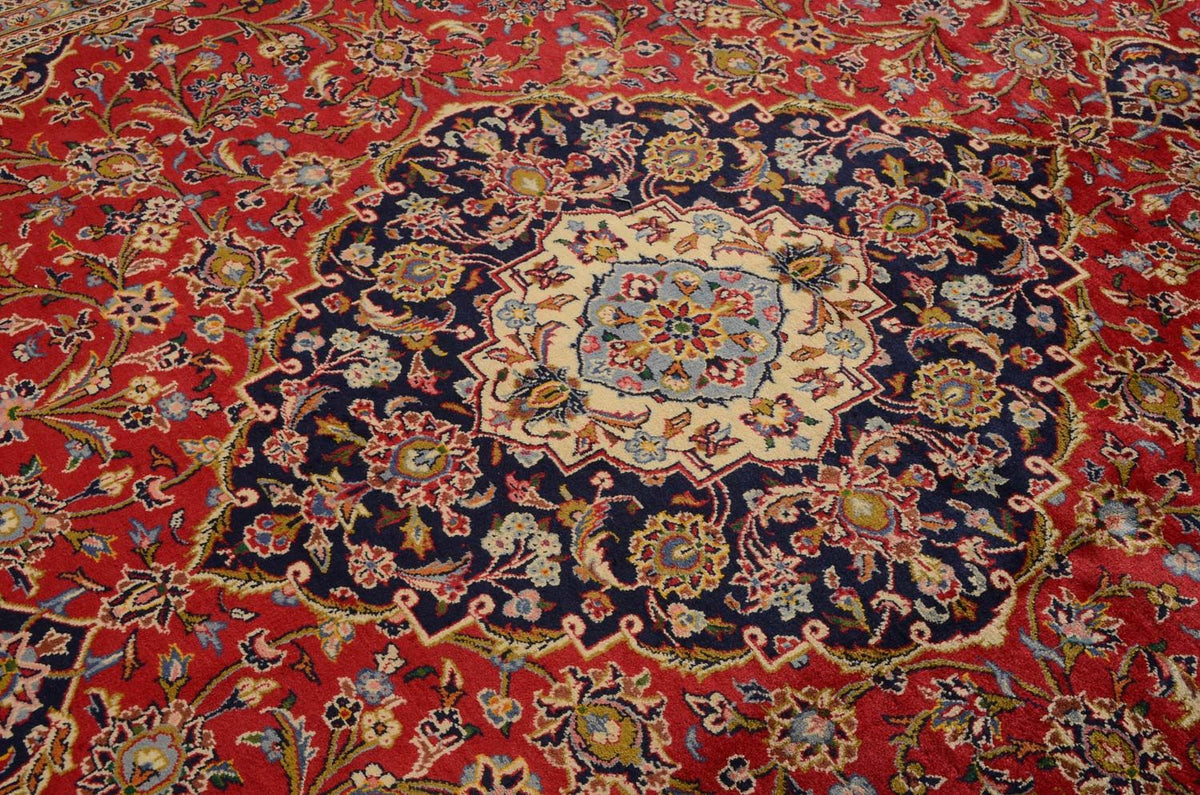 Persisk tæppe - Keshan - 345 x 254 cm - rød