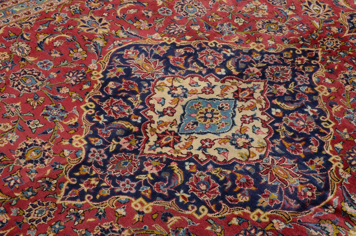 Persisk tæppe - Keshan - 344 x 243 cm - rød
