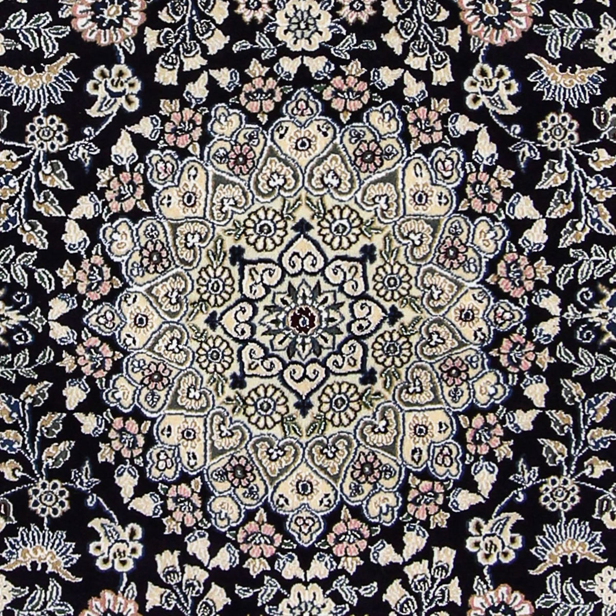 Persisk tæppe - Nain - Royal - 204 x 128 cm - mørkeblå