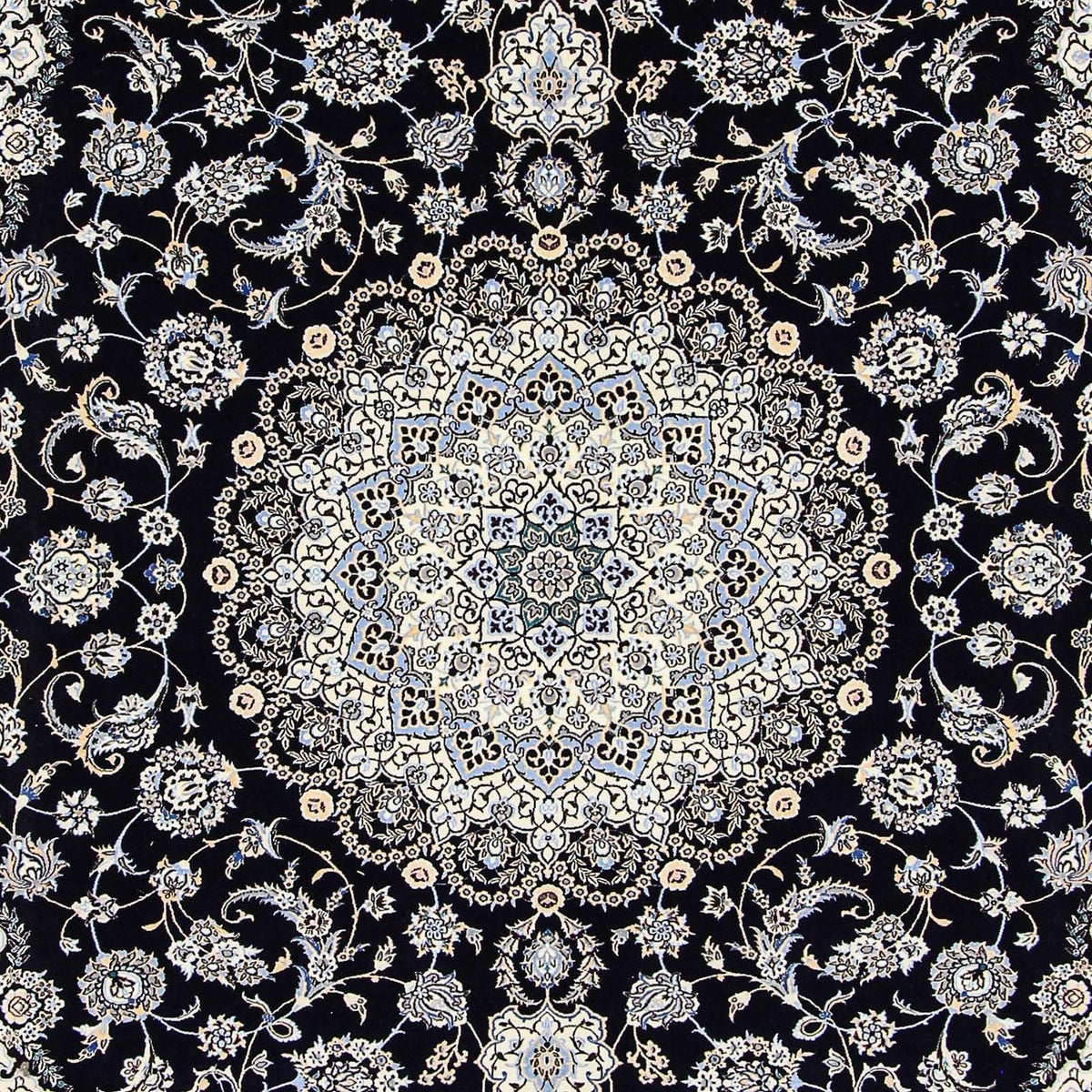 Persisk tæppe - Nain - Premium - 360 x 250 cm - mørkeblå