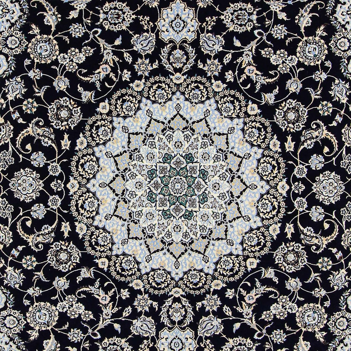 Persisk tæppe - Nain - Premium - 358 x 254 cm - mørkeblå