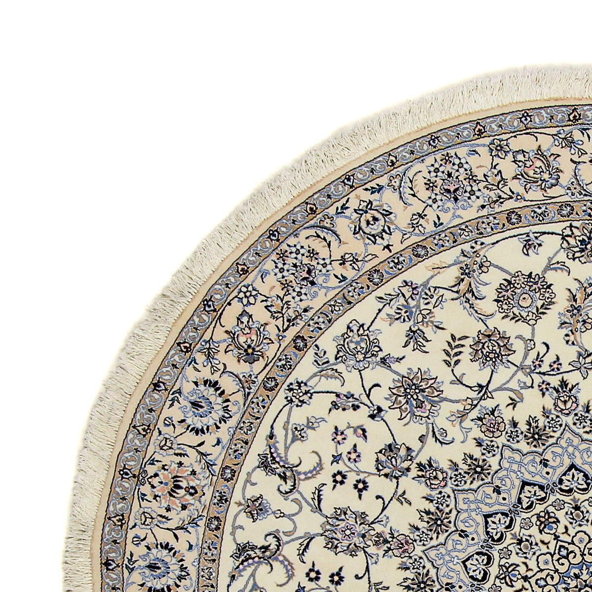 Persisk tæppe - Nain - Premium rundt - 200 x 200 cm - beige