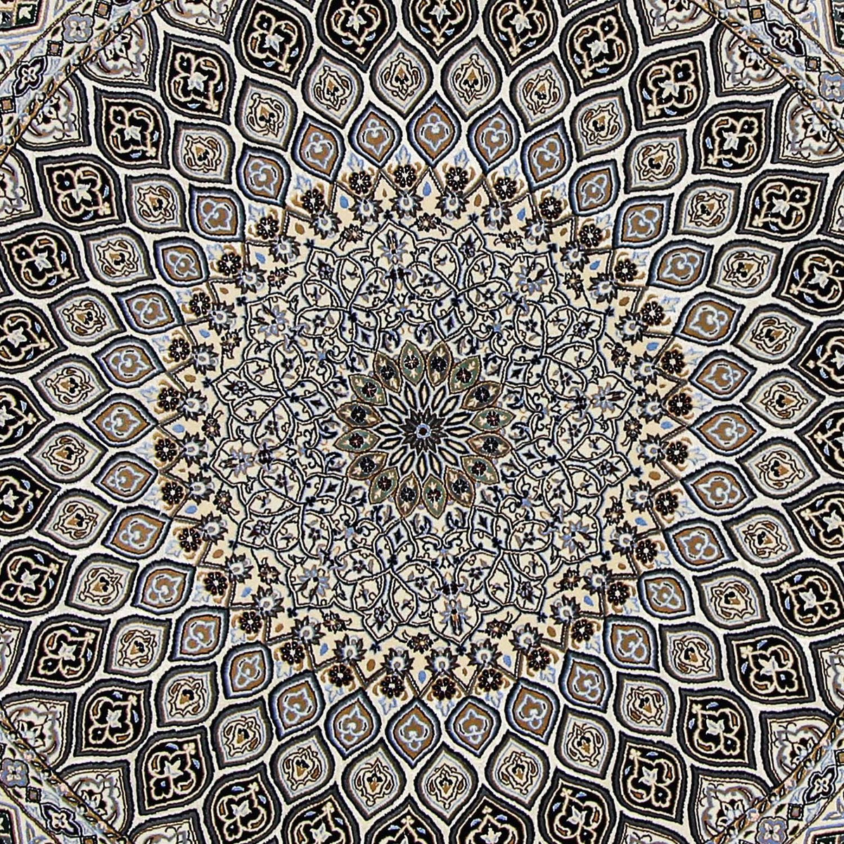Persisk tæppe - Nain - Premium rundt - 200 x 200 cm - beige