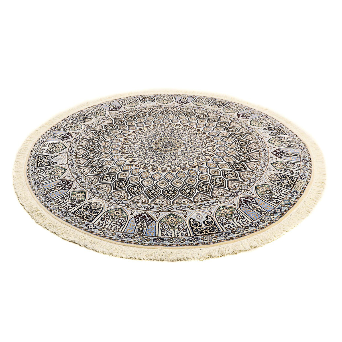 Persisk tæppe - Nain - Premium rundt - 200 x 200 cm - beige
