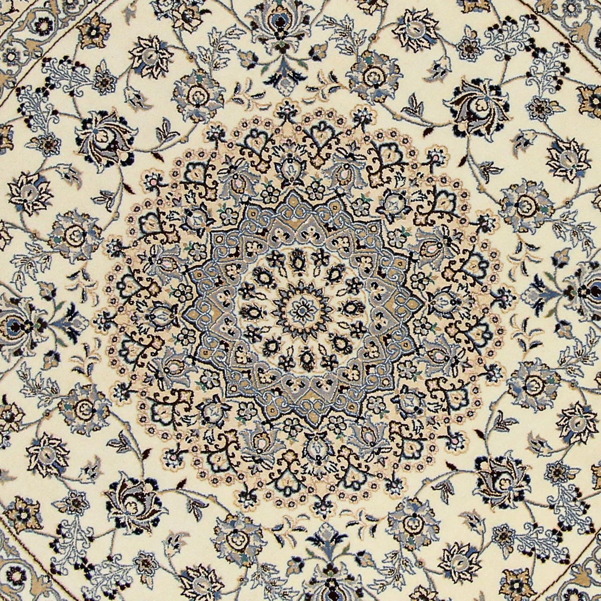 Persisk tæppe - Nain - Royal rundt - 200 x 200 cm - beige