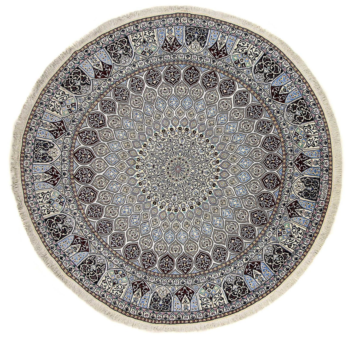 Persisk tæppe - Nain - Premium rundt - 250 x 250 cm - beige