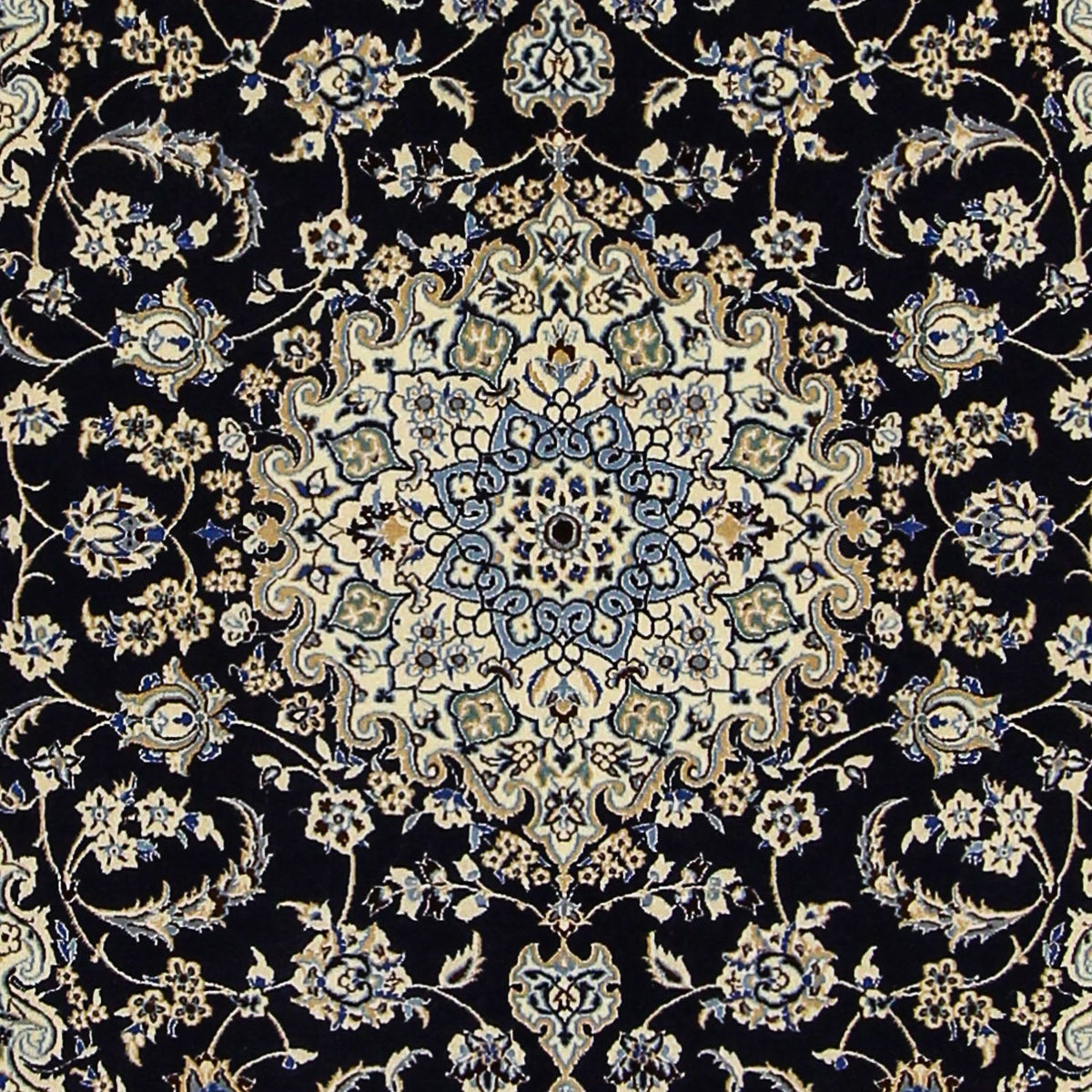 Persisk tæppe - Nain - Premium - 155 x 108 cm - mørkeblå