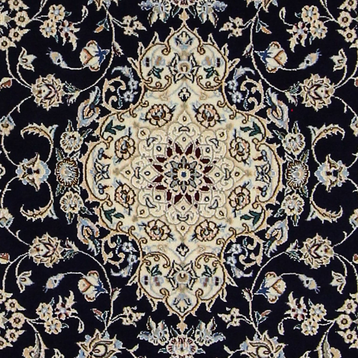 Persisk tæppe - Nain - Premium - 123 x 80 cm - mørkeblå