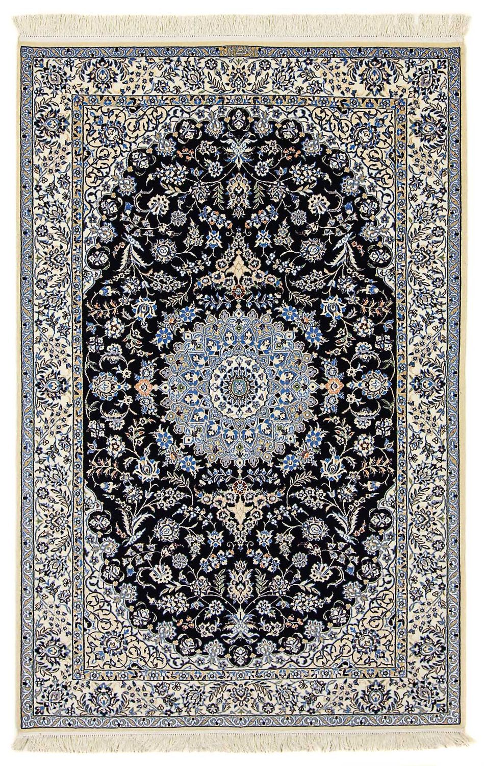 Persisk tæppe - Nain - Premium - 200 x 130 cm - mørkeblå