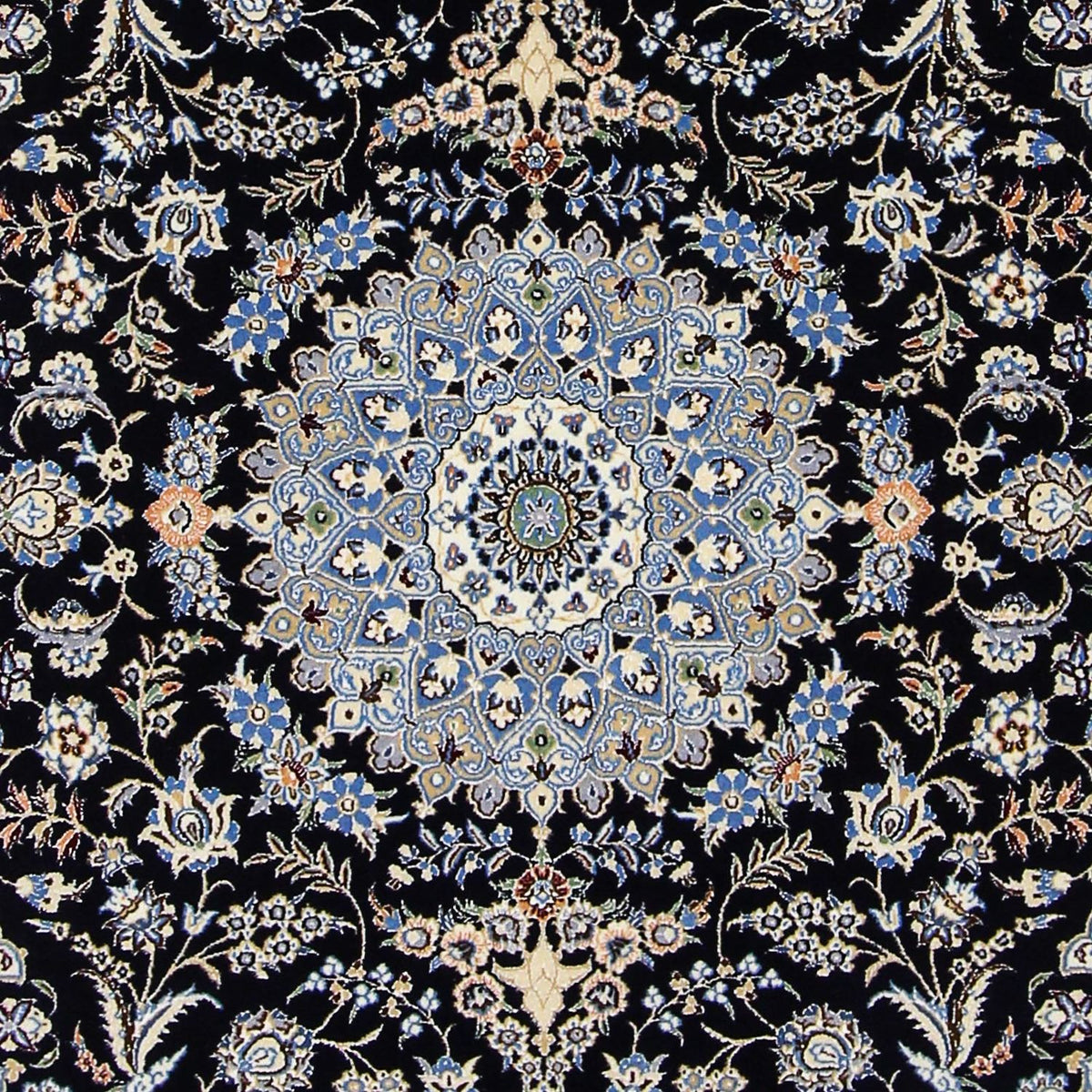 Persisk tæppe - Nain - Premium - 200 x 130 cm - mørkeblå