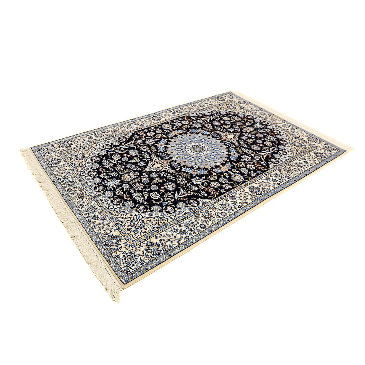 Persisk tæppe - Nain - Premium - 200 x 130 cm - mørkeblå