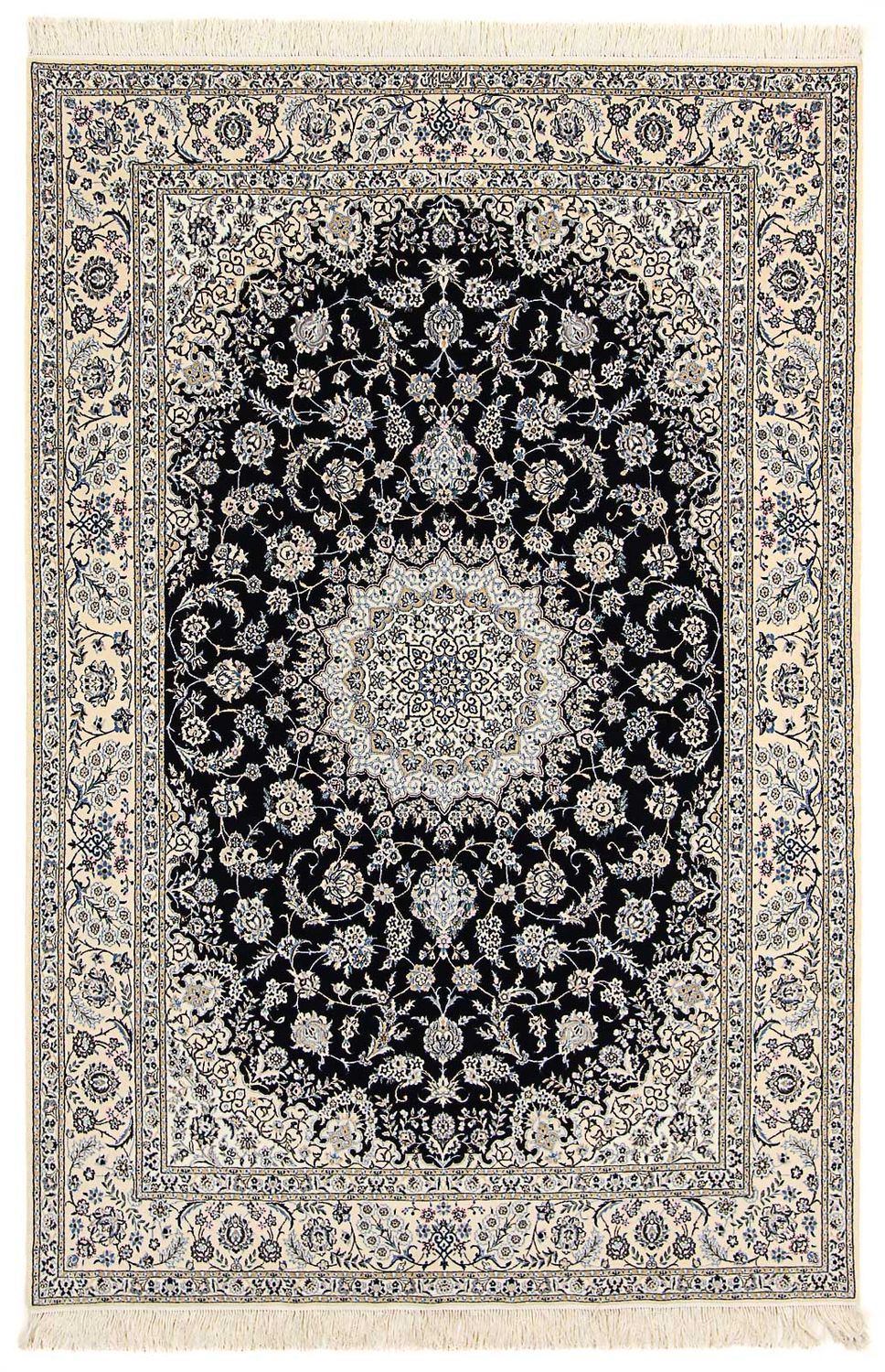 Persisk tæppe - Nain - Premium - 246 x 167 cm - mørkeblå