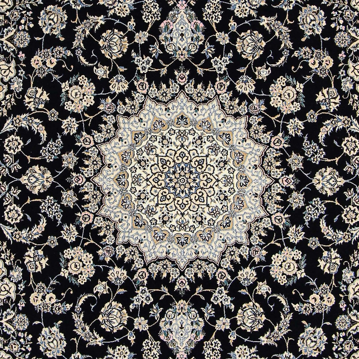 Persisk tæppe - Nain - Premium - 246 x 167 cm - mørkeblå