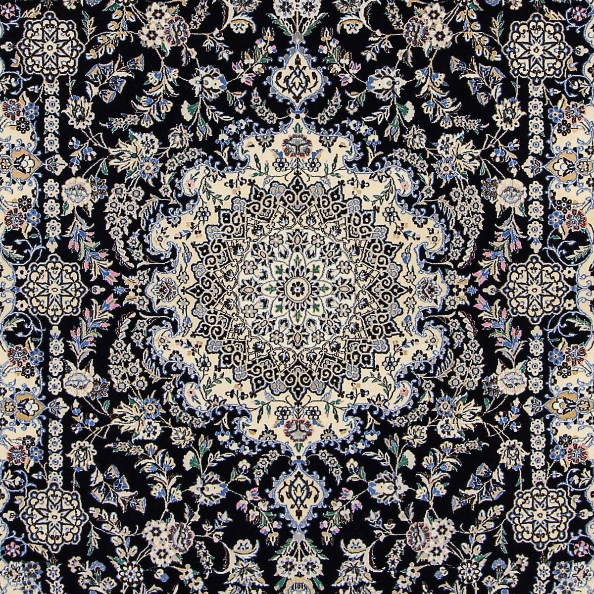 Persisk tæppe - Nain - Premium - 246 x 162 cm - mørkeblå