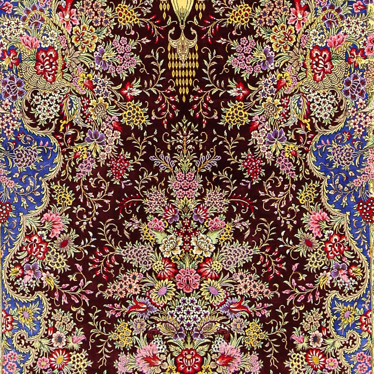Silketæppe - Ghom Silk - Premium - 197 x 128 cm - mørkeblå
