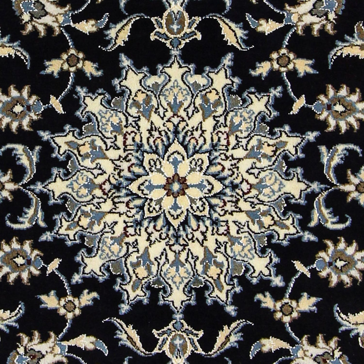 Persisk tæppe - Nain - 198 x 119 cm - mørkeblå