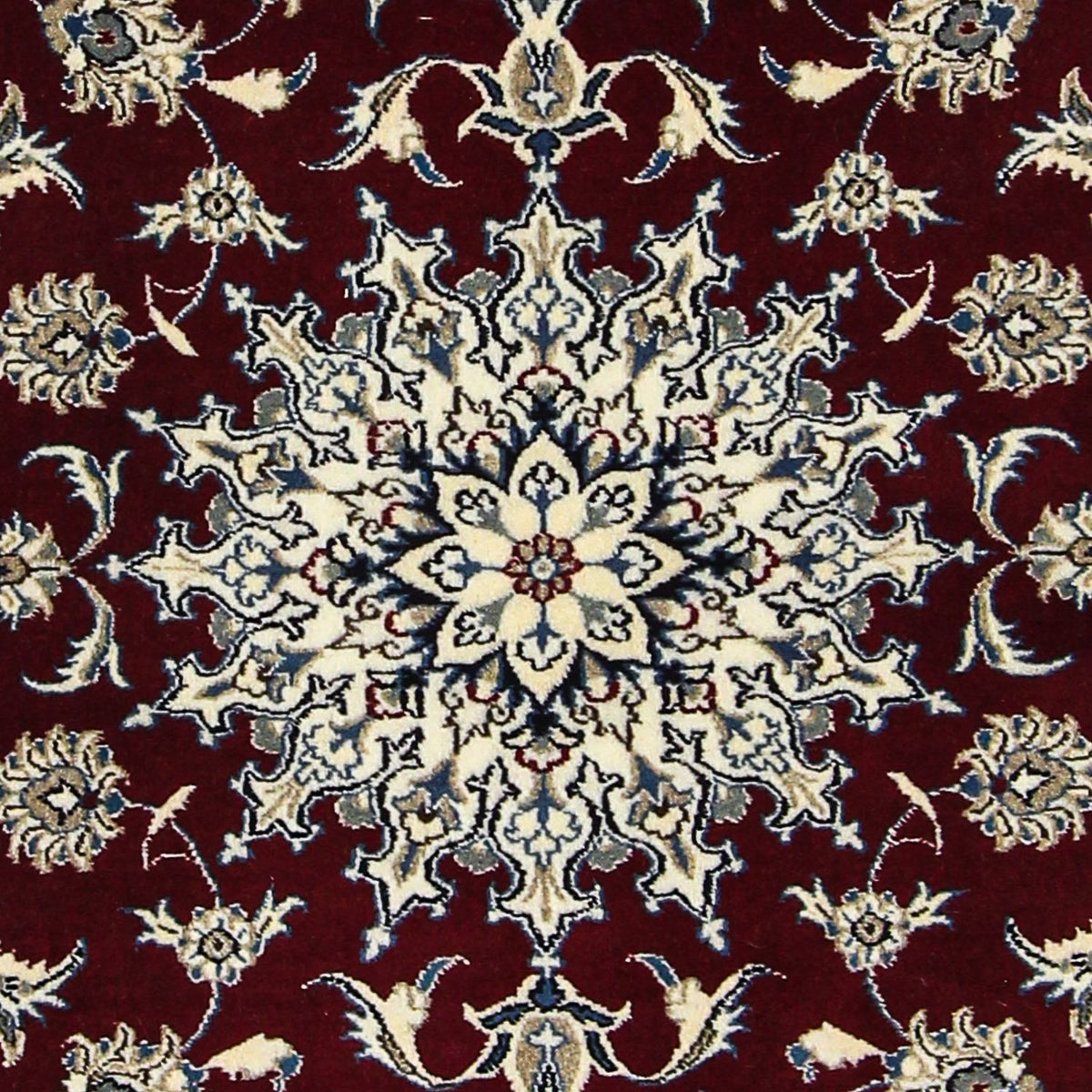 Persisk tæppe - Nain - 198 x 122 cm - mørkerød