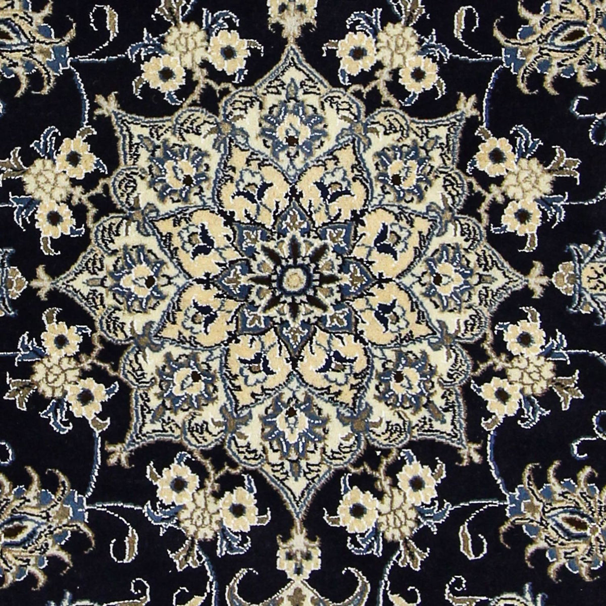 Persisk tæppe - Nain - 205 x 143 cm - mørkeblå