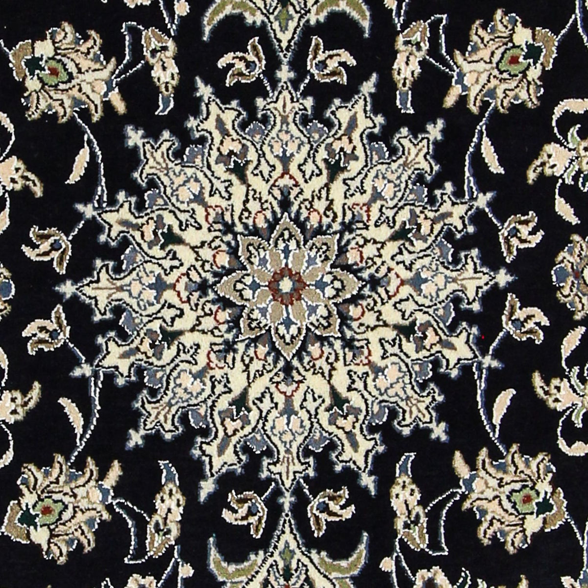 Persisk tæppe - Nain - 193 x 147 cm - mørkeblå