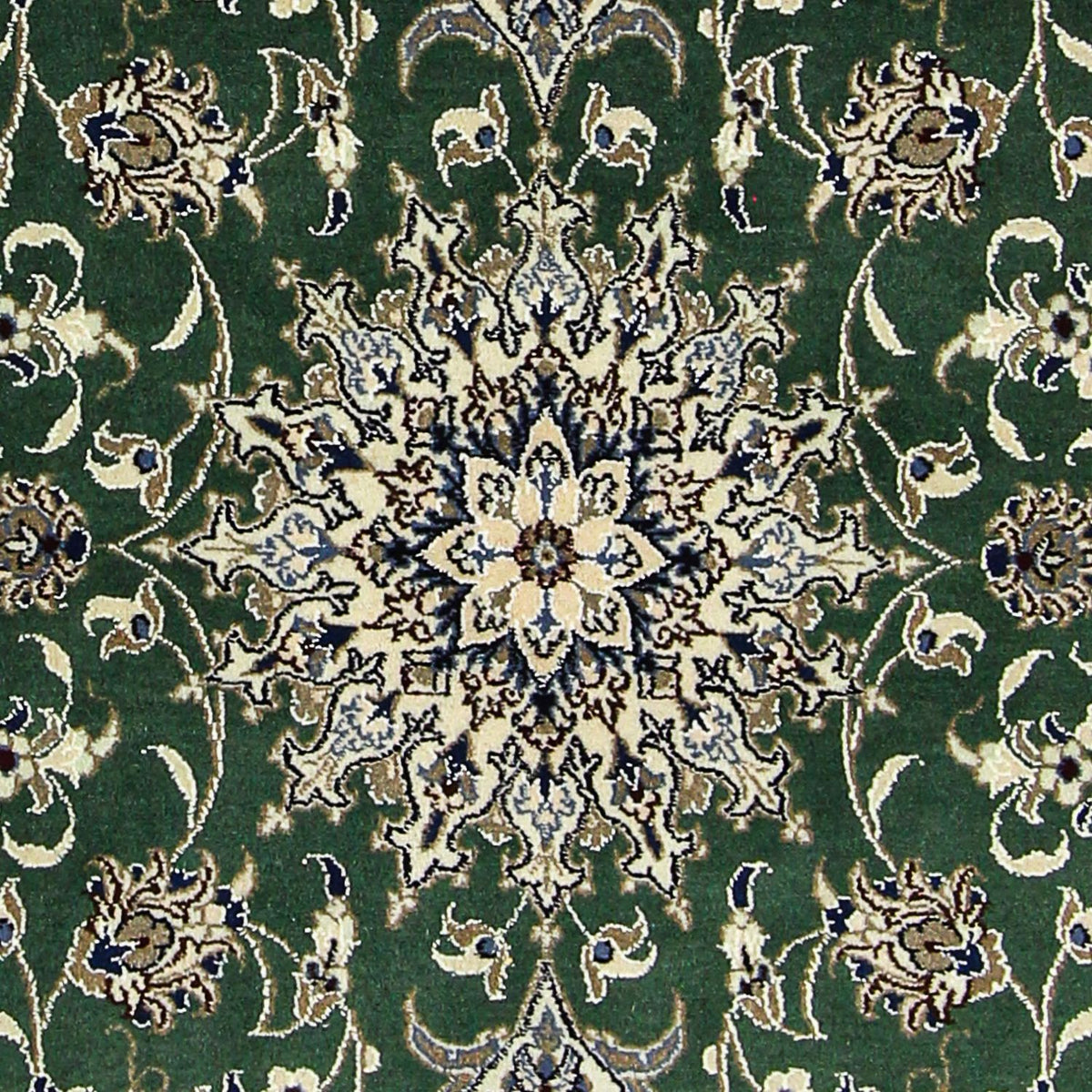 Persisk tæppe - Nain - 193 x 153 cm - mørkegrøn