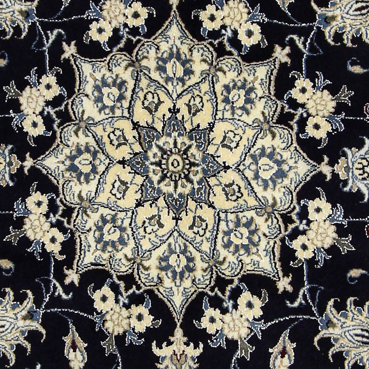 Persisk tæppe - Nain - 242 x 166 cm - mørkeblå