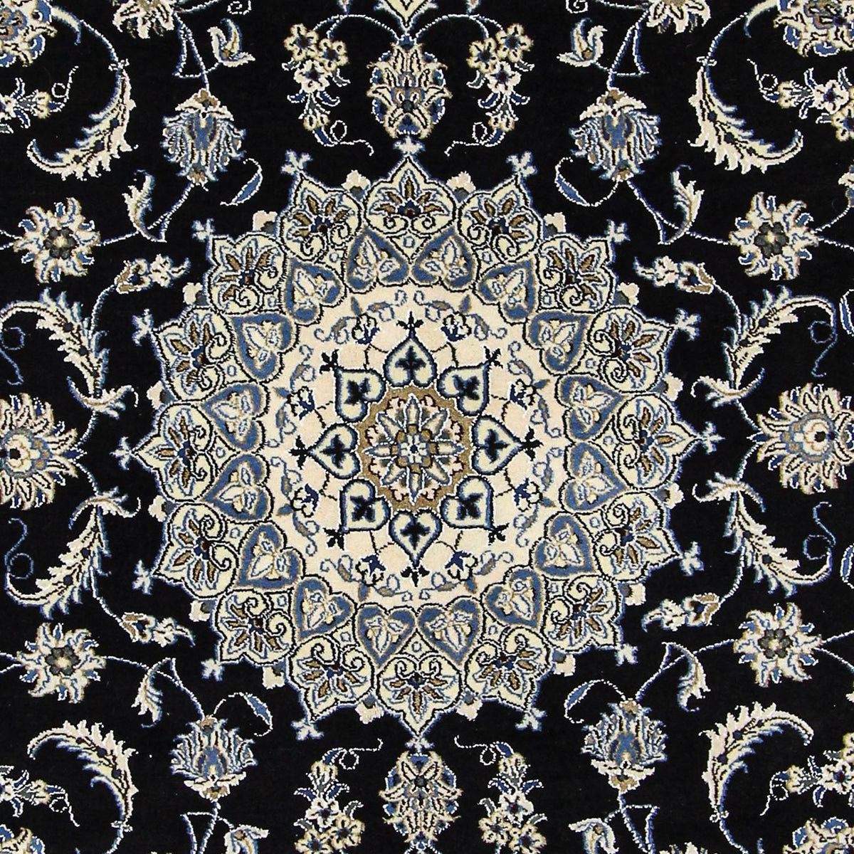 Persisk tæppe - Nain - 296 x 197 cm - mørkeblå