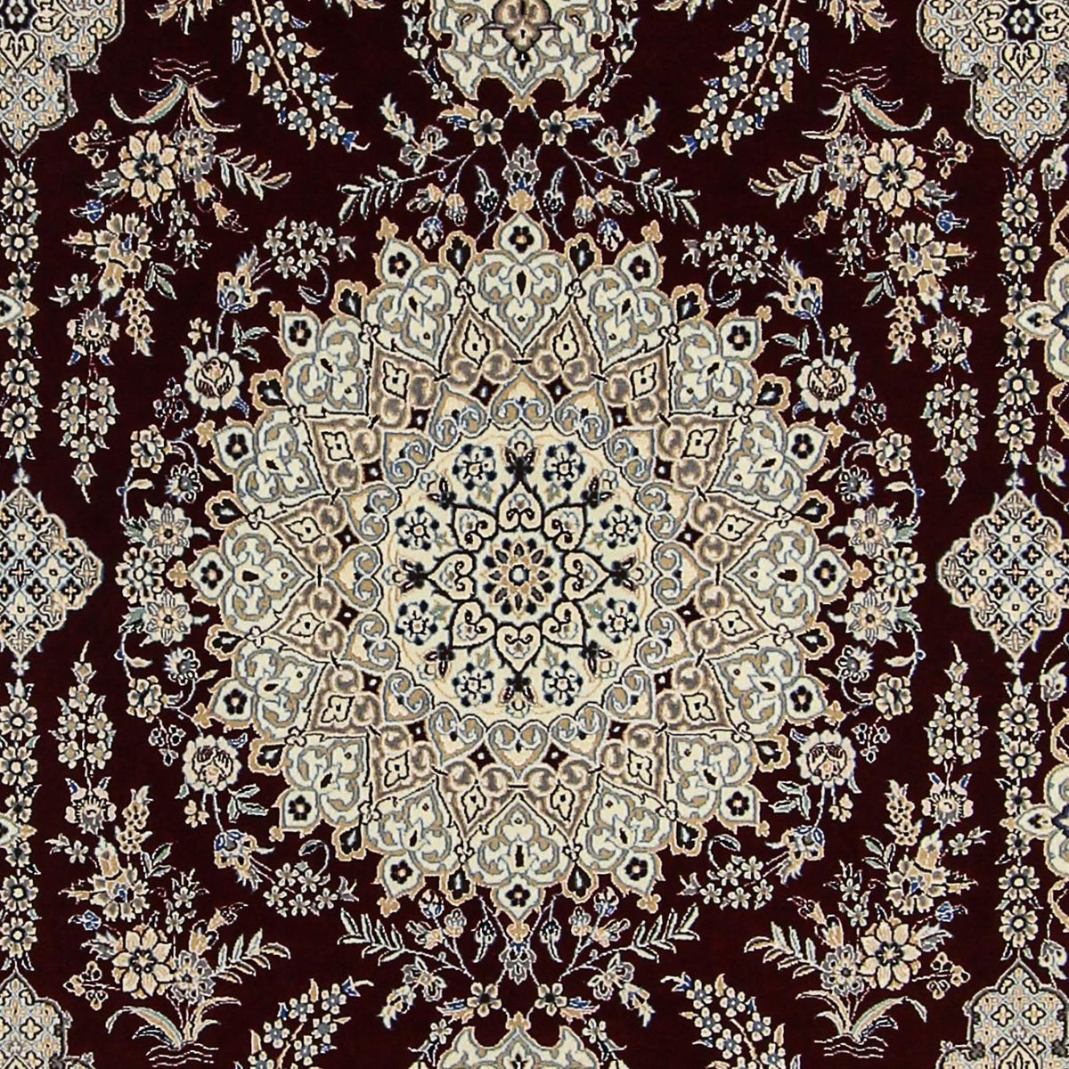 Persisk tæppe - Nain - Premium - 245 x 151 cm - mørkeblå