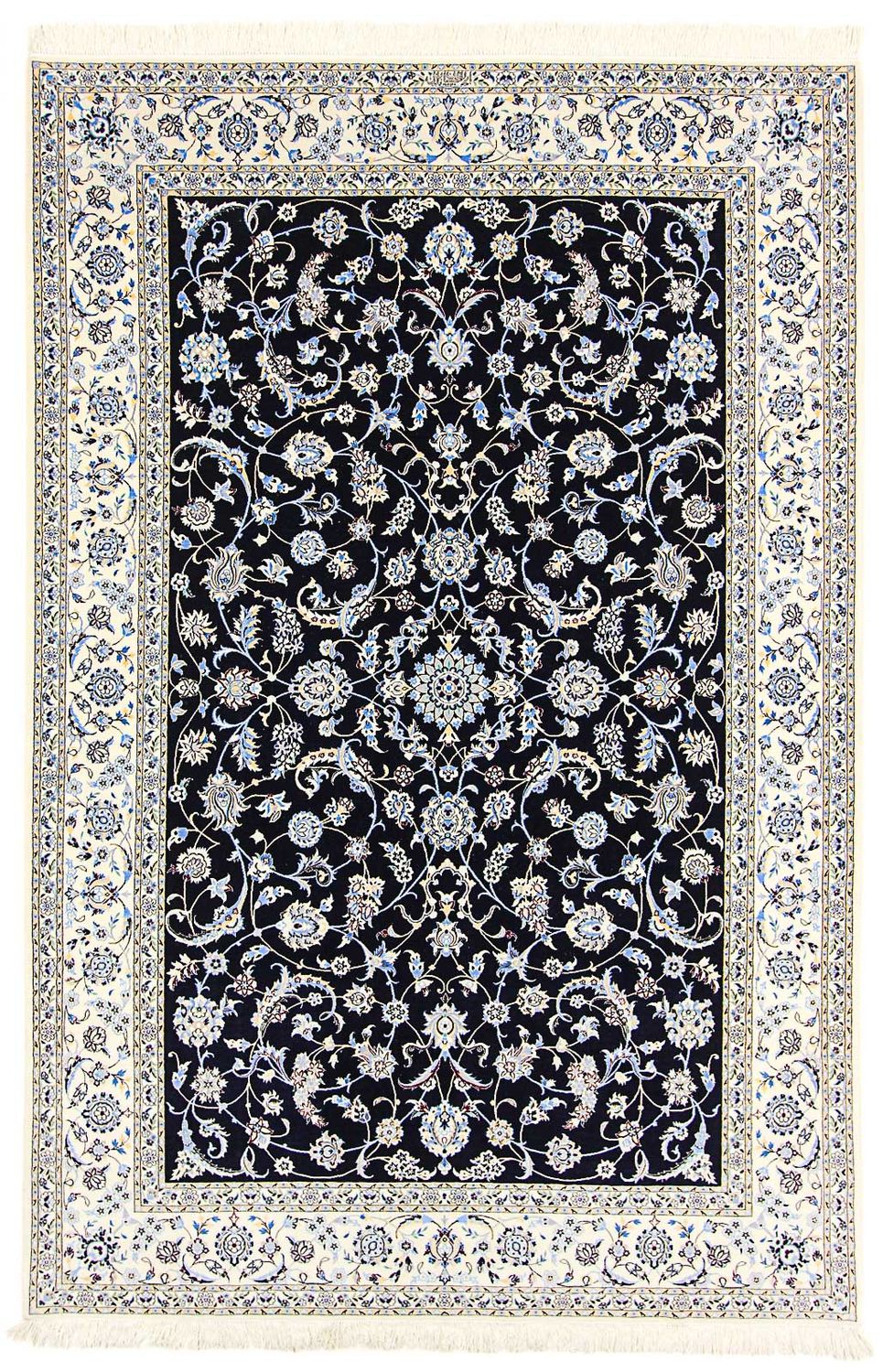 Persisk tæppe - Nain - Premium - 300 x 200 cm - mørkeblå