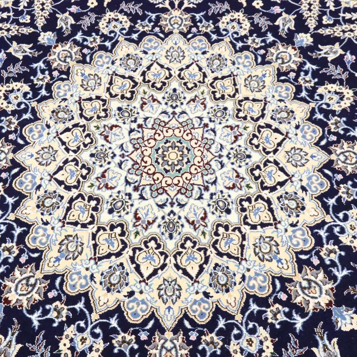 Persisk tæppe - Nain - Royal rundt  - 260 x 260 cm - mørkeblå