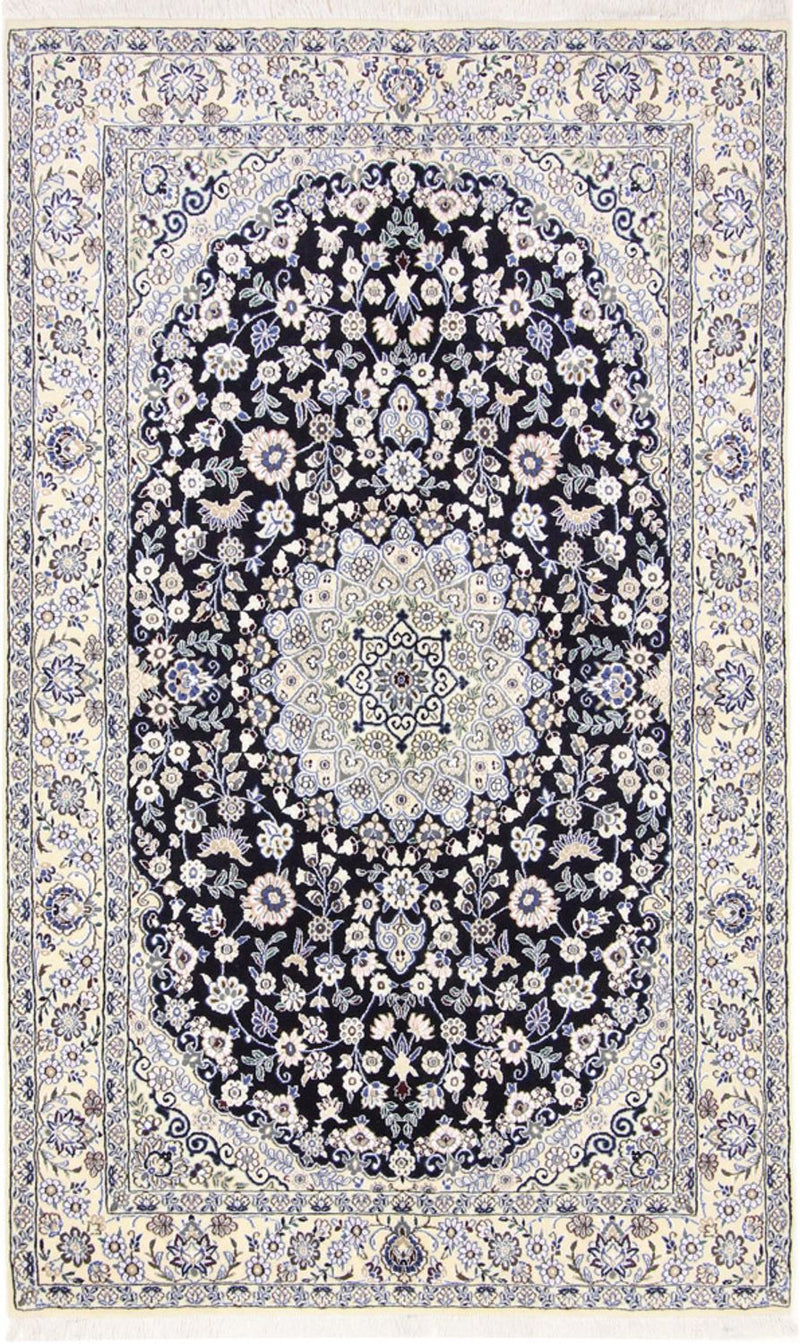 Persisk tæppe - Nain - Royal - 202 x 130 cm - mørkeblå