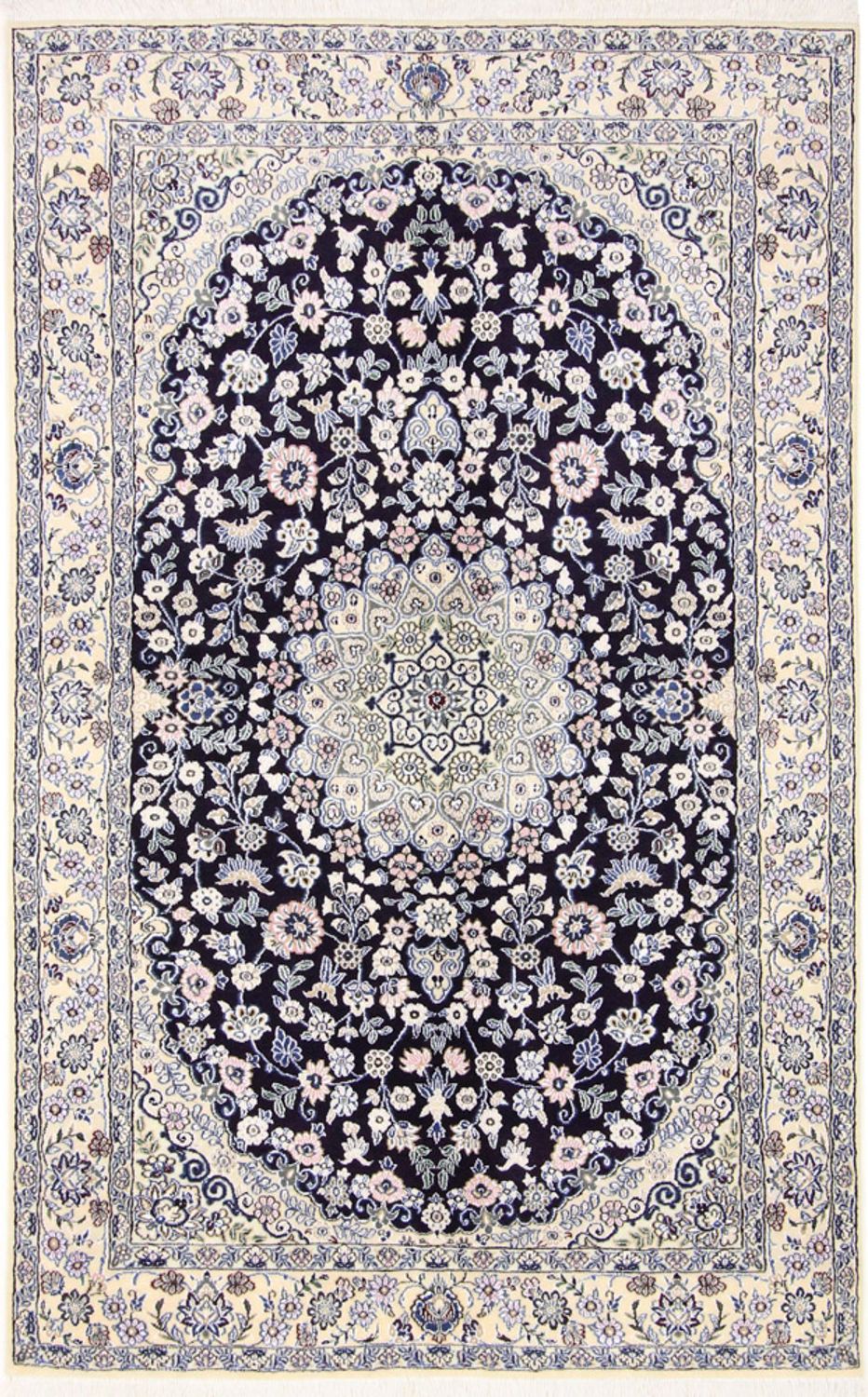 Persisk tæppe - Nain - Royal - 204 x 128 cm - mørkeblå