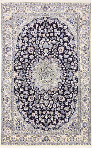 Persisk tæppe - Nain - Royal - 204 x 128 cm - mørkeblå